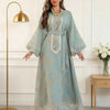 Floral Gold Embroidery Abaya – Casual Ramadan Dress
