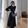 Spring Autumn Solid Color Midi Dress