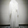 White Chiffon Abaya Set – Lace Sleeve & Hijab Included