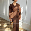 Women Knitting Skirt 2 Piece Set Sweater