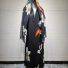 Scarf Print Abaya Cardigan – Long Moroccan Party Robe