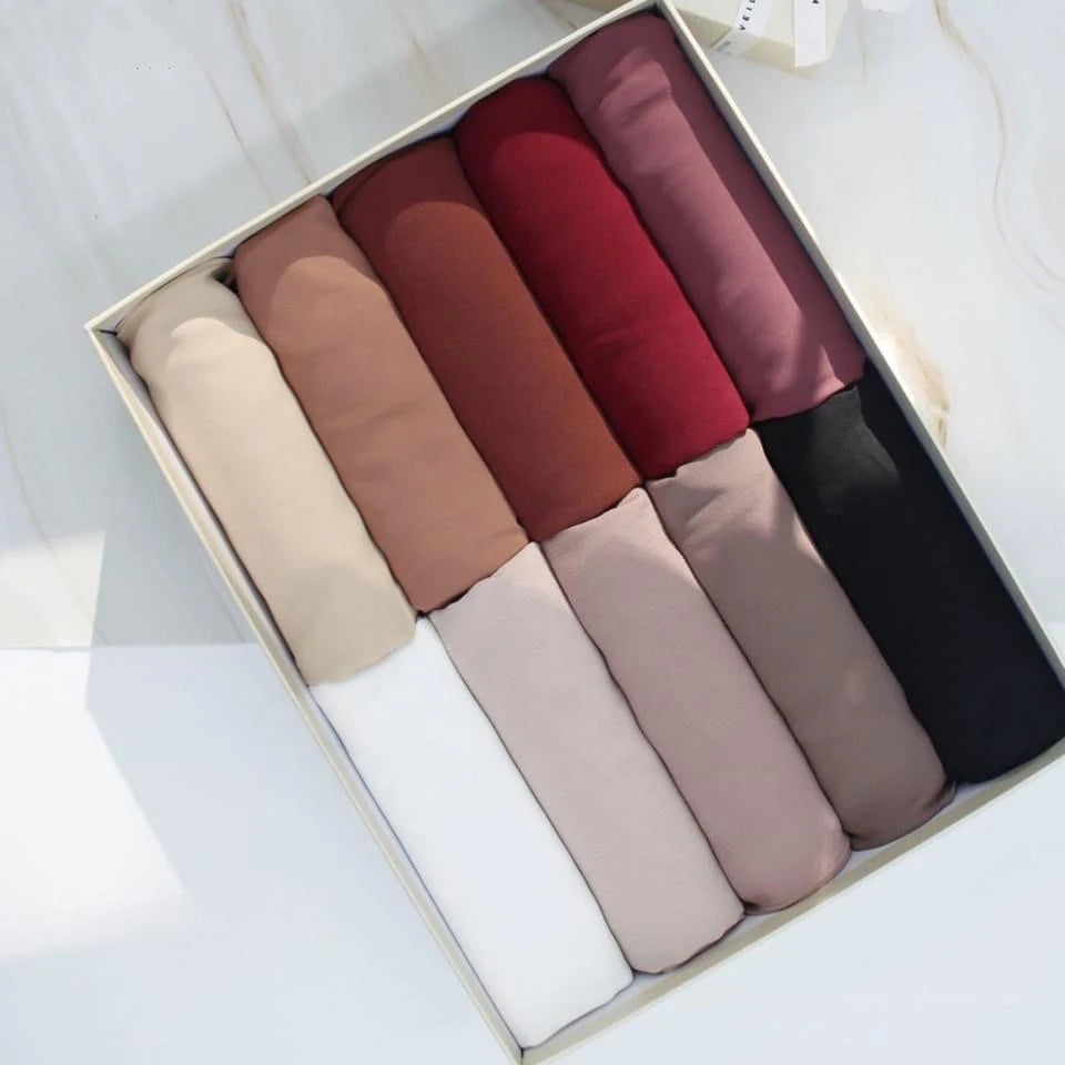 Ready-to-Wear Chiffon Hijab – Elegant Solid Color Instant Headscarf