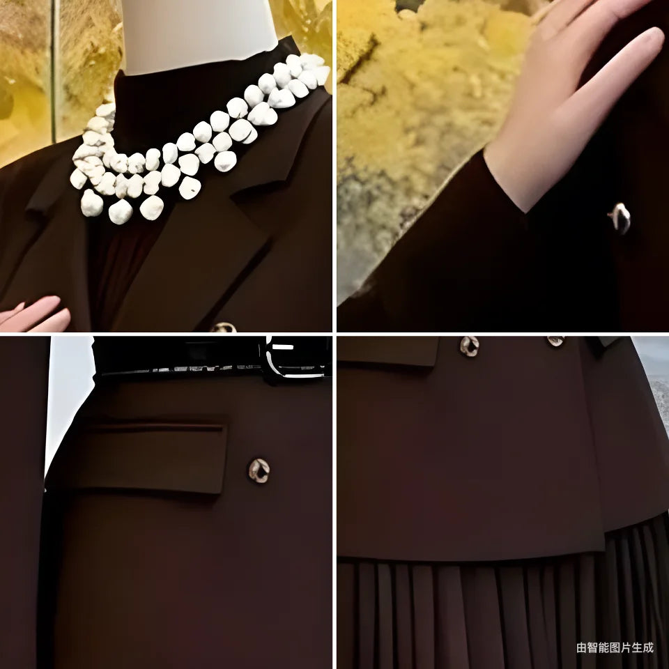 Women Brown Two Piece Suit Set