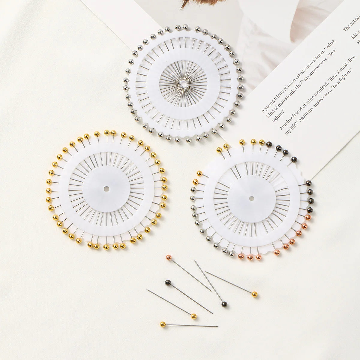 Pearl Head Hijab Pins – Set of 40 Colorful Scarf Pins