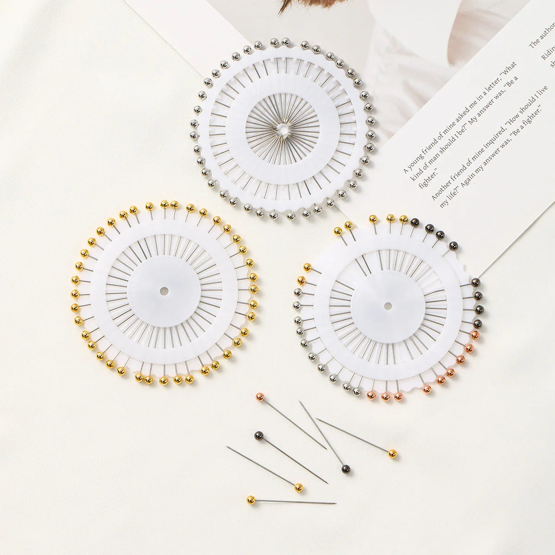 Pearl Head Hijab Pins – Set of 40 Colorful Scarf Pins
