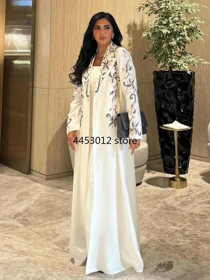Embroidered Open Abaya – Eid Print Cardigan Kaftan