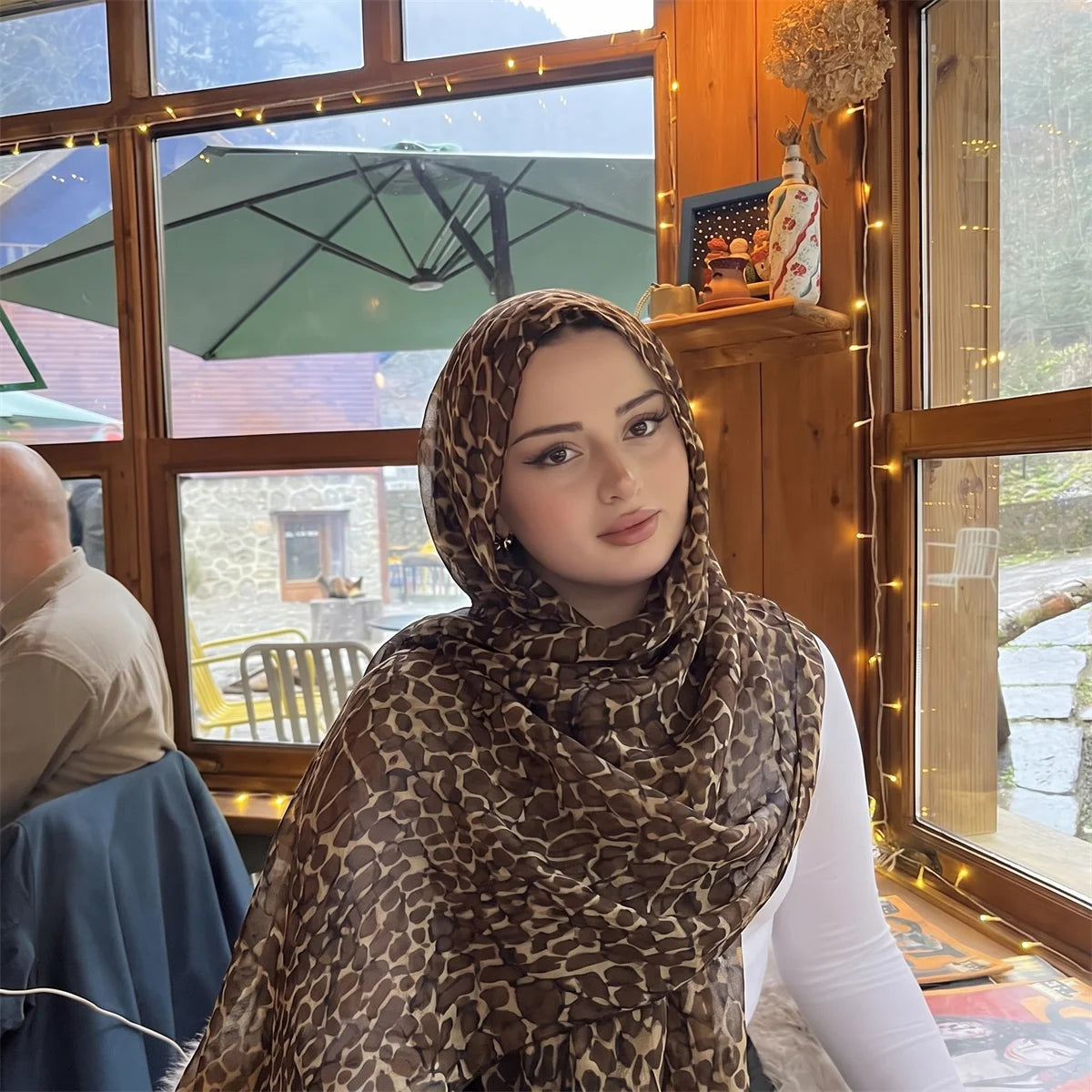Crocodile Print Crinkle Hijab – Lightweight Textured Muslim Scarf