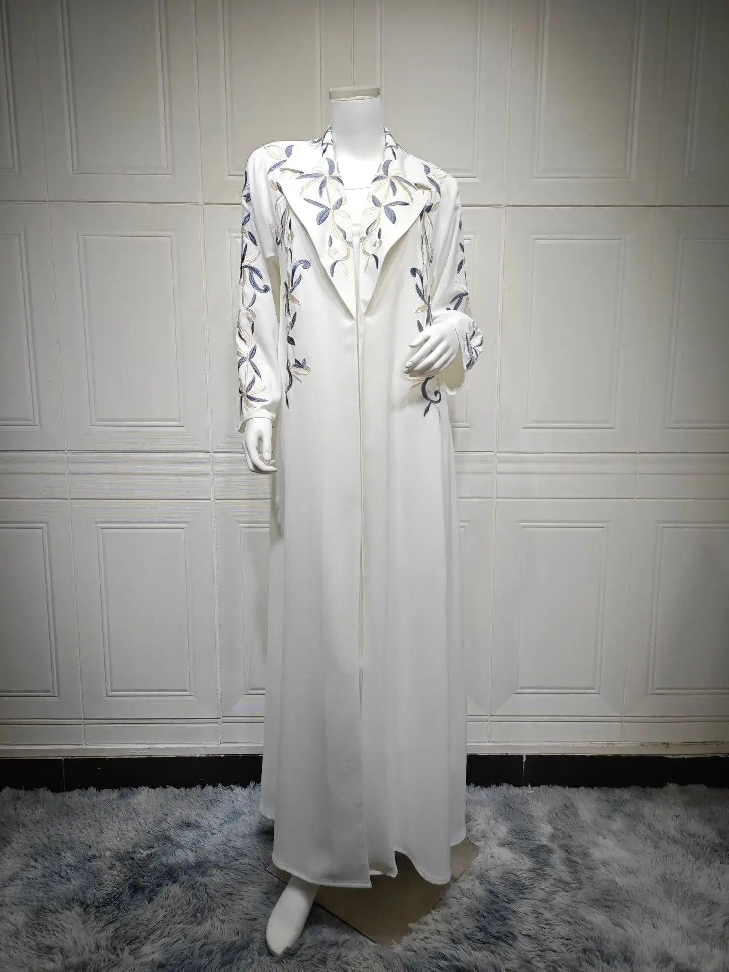 Embroidered Open Abaya – Eid Print Cardigan Kaftan
