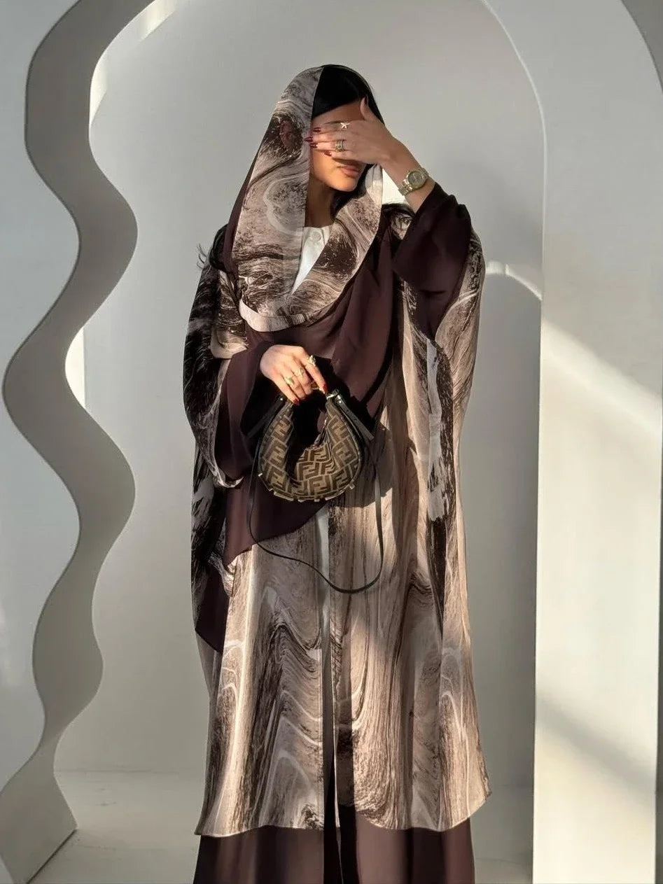 Abaya & Scarf 2-Piece Set – Dubai Kaftan Style