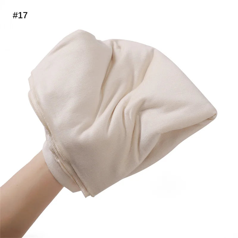 80×180cm Cotton Modal-Feel Hijab – Soft Stretch Long Scarf