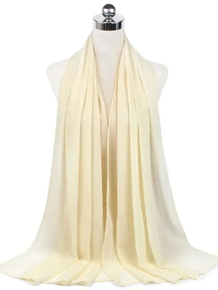 Ready-to-Wear Chiffon Hijab – Elegant Solid Color Instant Headscarf