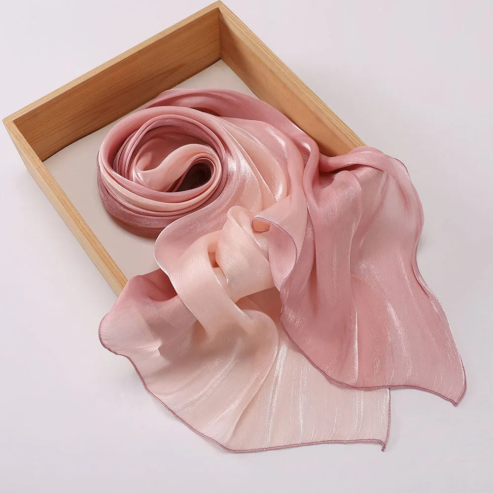 Luxury Two-Tone Gradient Satin Hijab – Elegant Shimmering Headscarf