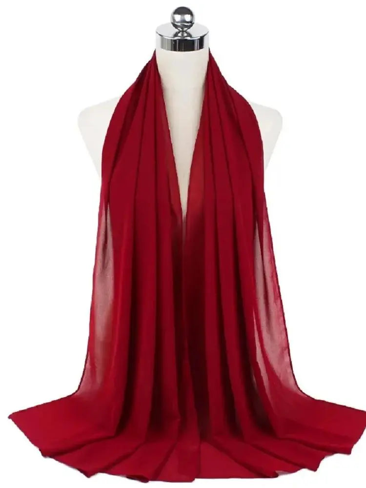 Ready-to-Wear Chiffon Hijab – Elegant Solid Color Instant Headscarf