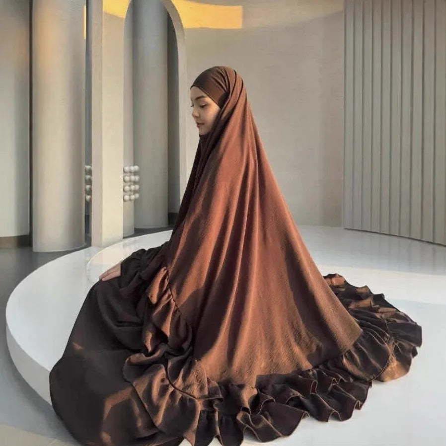 Muslim Dresses Hijab 2 Piece Sets Women Modest Abayas