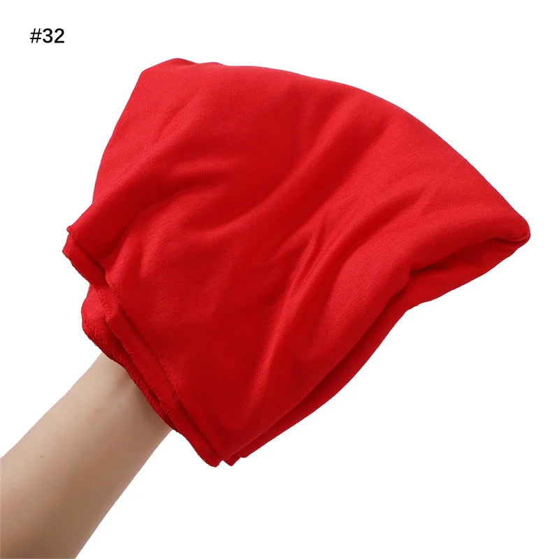 80×180cm Cotton Modal-Feel Hijab – Soft Stretch Long Scarf