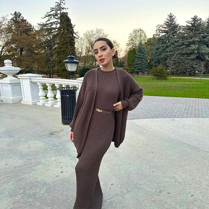 Dress Sets Knit Women Two Piece Set
