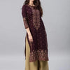 Elegant Peacock Print Abaya – Loose-Fit O-Neck Modest Maxi Dress