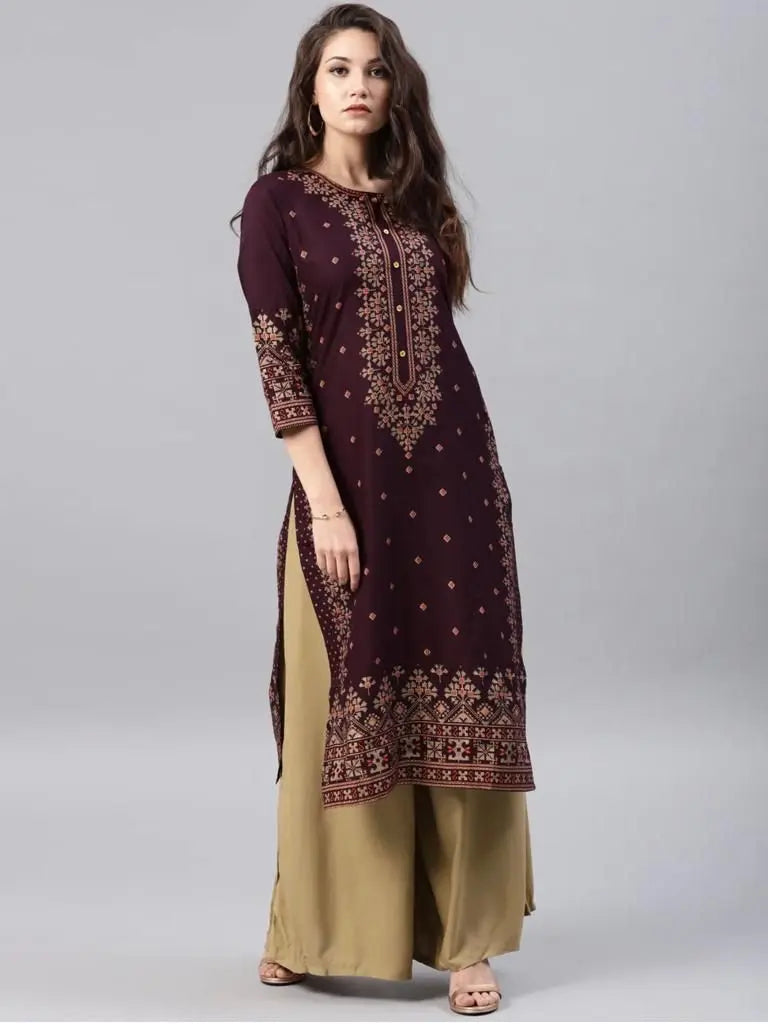 Elegant Peacock Print Abaya – Loose-Fit O-Neck Modest Maxi Dress