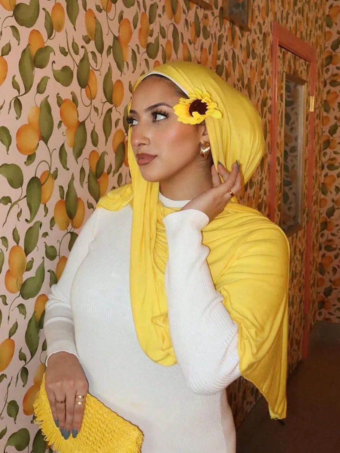 80×180cm Cotton Modal-Feel Hijab – Soft Stretch Long Scarf