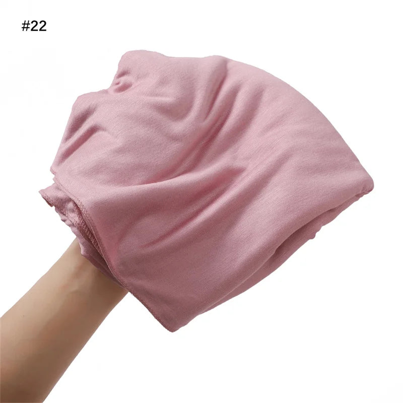 80×180cm Cotton Modal-Feel Hijab – Soft Stretch Long Scarf