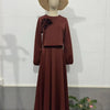 Lantern Sleeve Loose Two-piece Dress Femme Muslim Dress Abaya