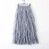 Womens Elastic High Waist Tulle Mesh Irregular Tutu Skirt
