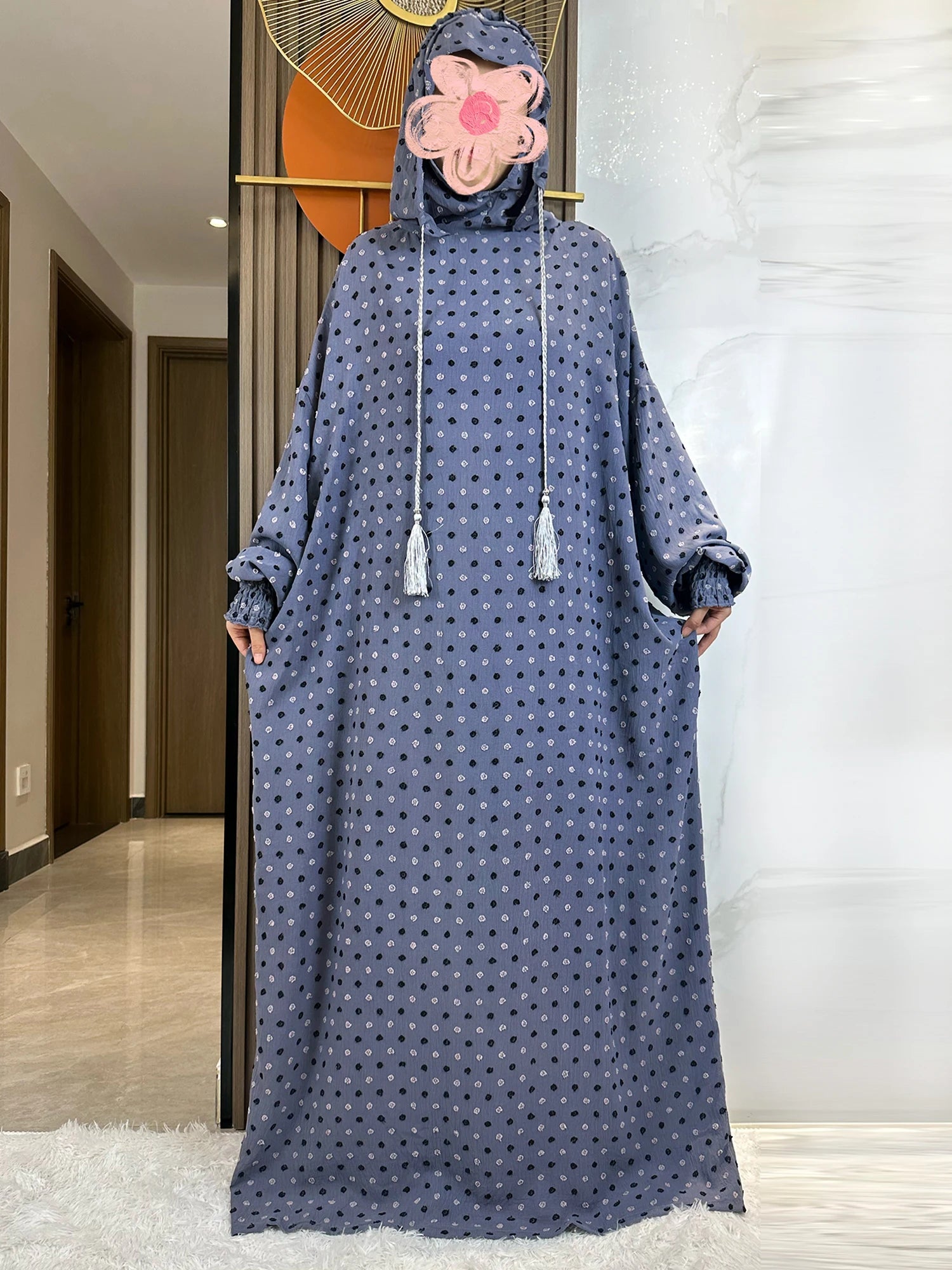 Latest Ramadan Soft Cotton Prayer Abaya Double Hats