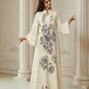 Bead Embroidered V-Neck Arabic Dress – Elegant Kaftan