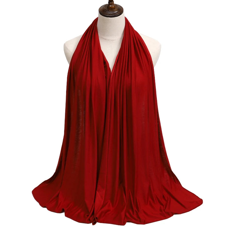 Jersey Modal Cotton Hijab – Soft Solid Color Long Scarf