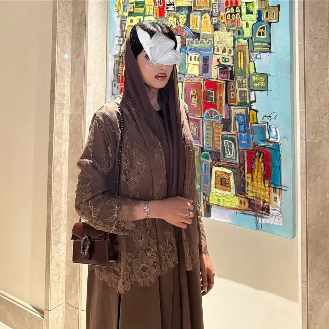 Lace Open Abaya – Eid & Ramadan Party Dress