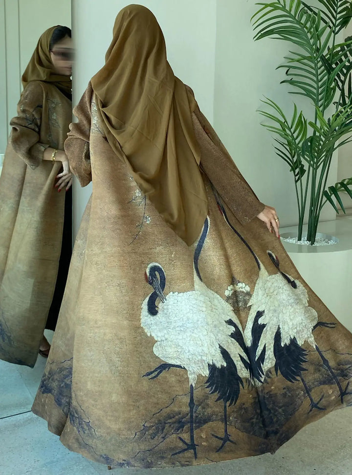 Miyaki Pleated Abaya Robe – Elegant Dubai Long Cardigan