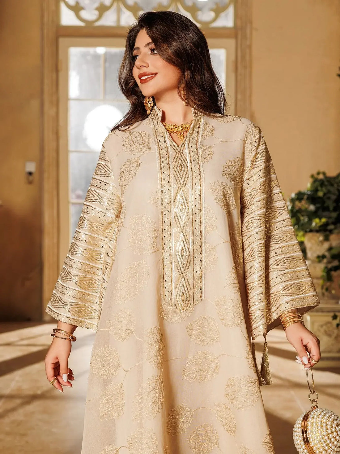 Embroidery Tassel Party Robe – Eid Muslim Long Kaftan