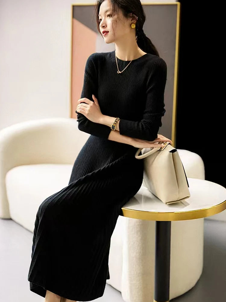 Spring Autumn Sweater Women's Dress