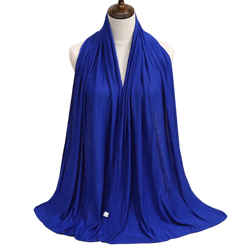 Jersey Modal Cotton Hijab – Soft Solid Color Long Scarf