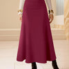 Women's High Waist Midi Skirt A-Line Flowy Style Breathable Fabric