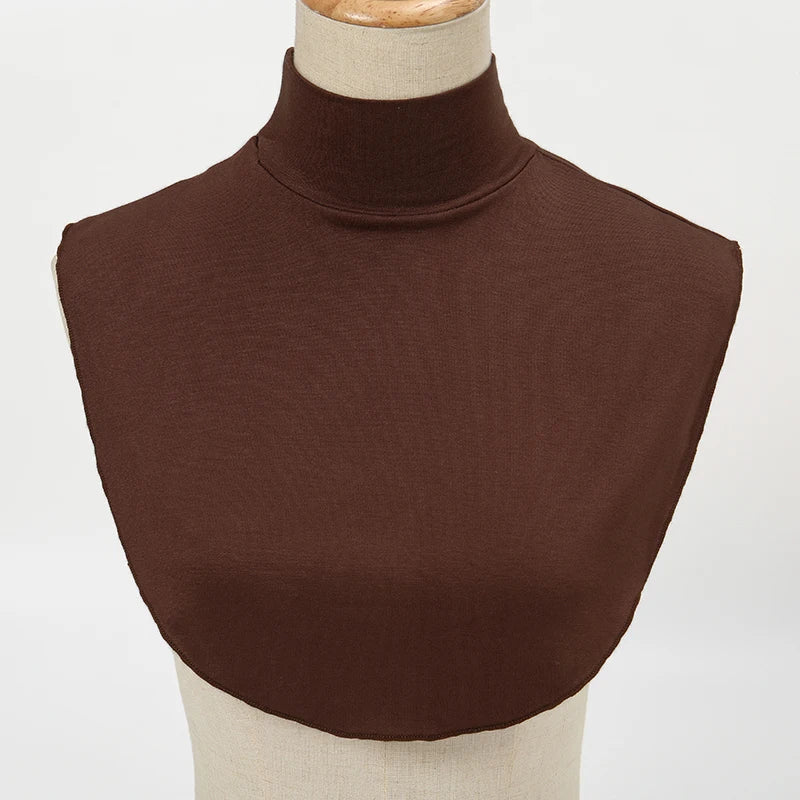 Womens Modal Turtleneck Fake Collar Islamic Hijab Extensions
