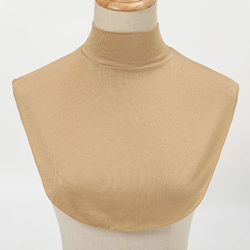Womens Modal Turtleneck Fake Collar Islamic Hijab Extensions