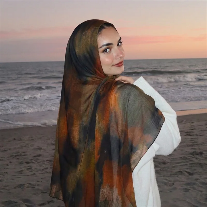 Watercolor Hijab Scarf – Vintage Luxury Beach Bandana