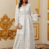 Silver Foil Print Modest Maxi Dress – Elegant Eid & Occasion Abaya