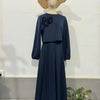 Lantern Sleeve Loose Two-piece Dress Femme Muslim Dress Abaya