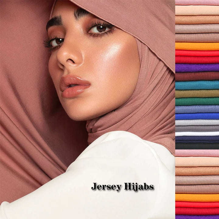 Jersey Modal Cotton Hijab – Soft Solid Color Long Scarf