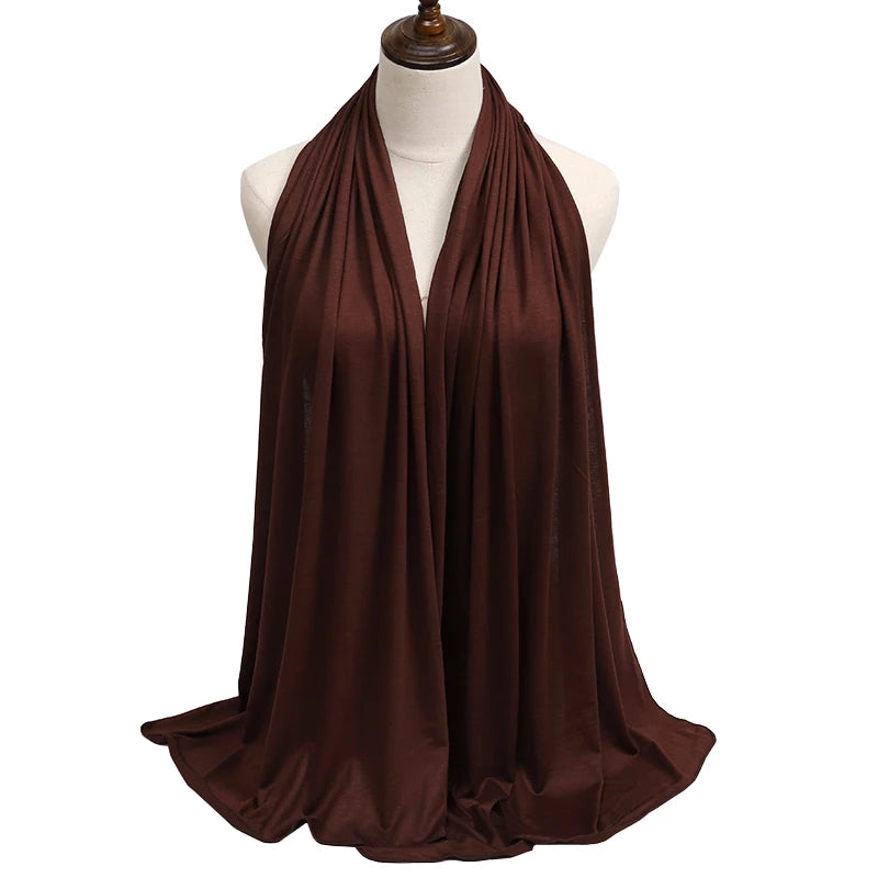 Jersey Modal Cotton Hijab – Soft Solid Color Long Scarf