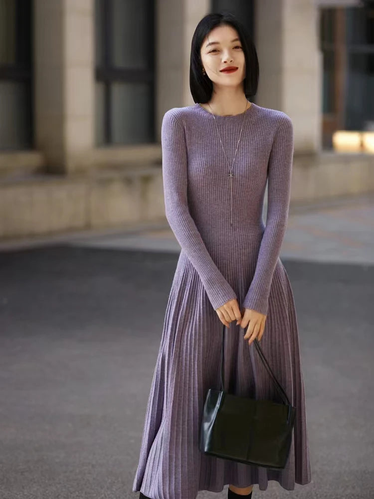 Spring Autumn Sweater Women's Dress