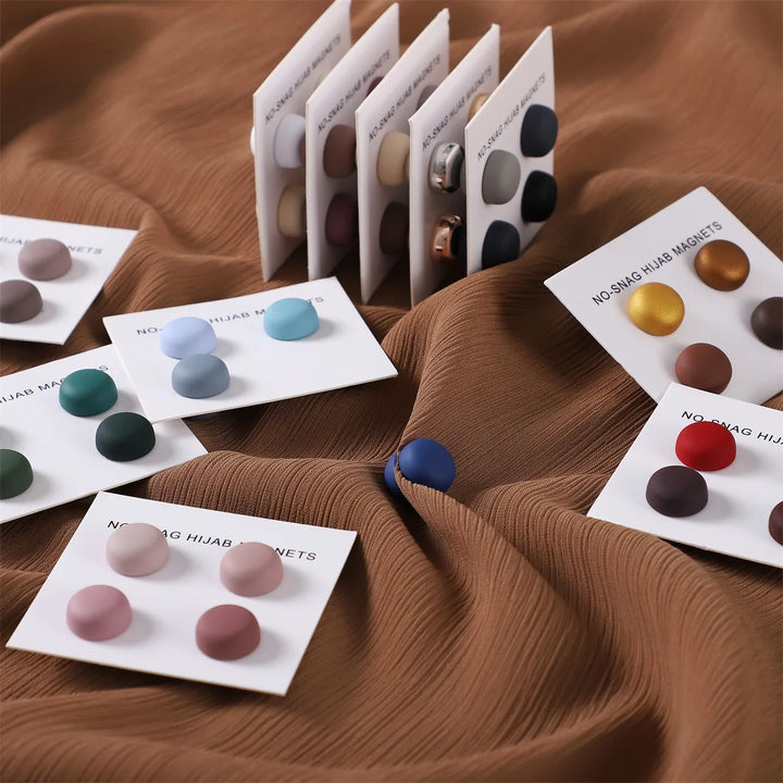 Matte Magnetic Hijab Pins – Set of 8 Mixed Colors