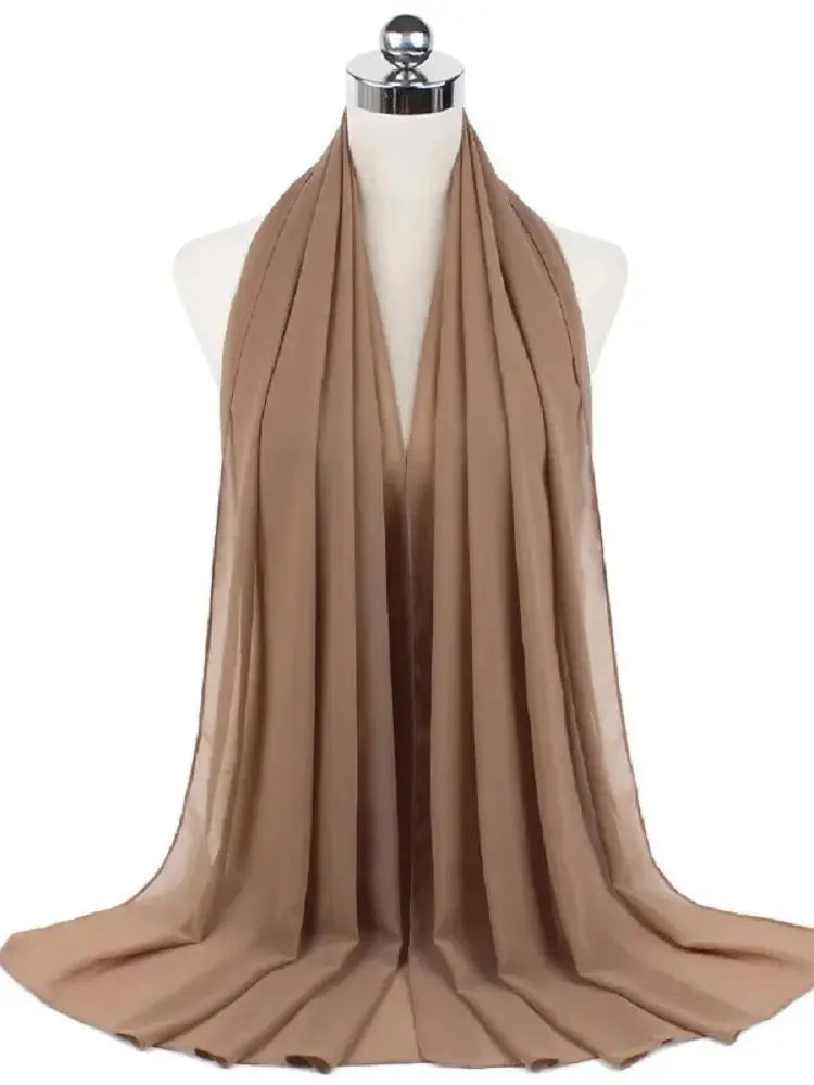 Ready-to-Wear Chiffon Hijab – Elegant Solid Color Instant Headscarf