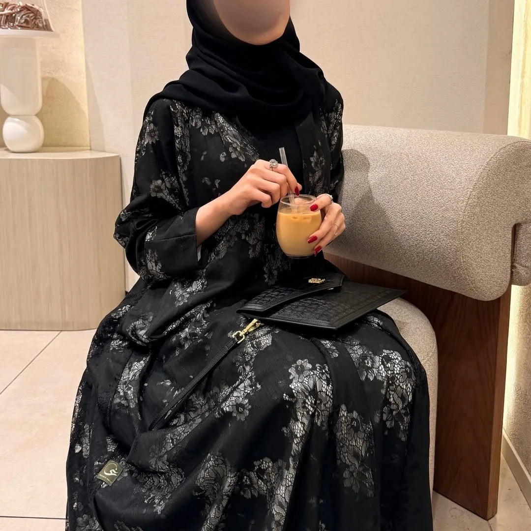 Women Open Abaya Cardigan – Long Arab Robe for Eid