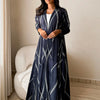 Eid Prin 2 Piece Kaftan Cardigan Abaya Hijab Set