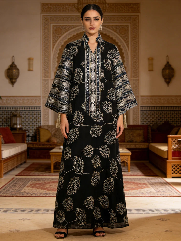 Aiyu Nuex Embroidery Abaya – Traditional Gorgeous Kaftan