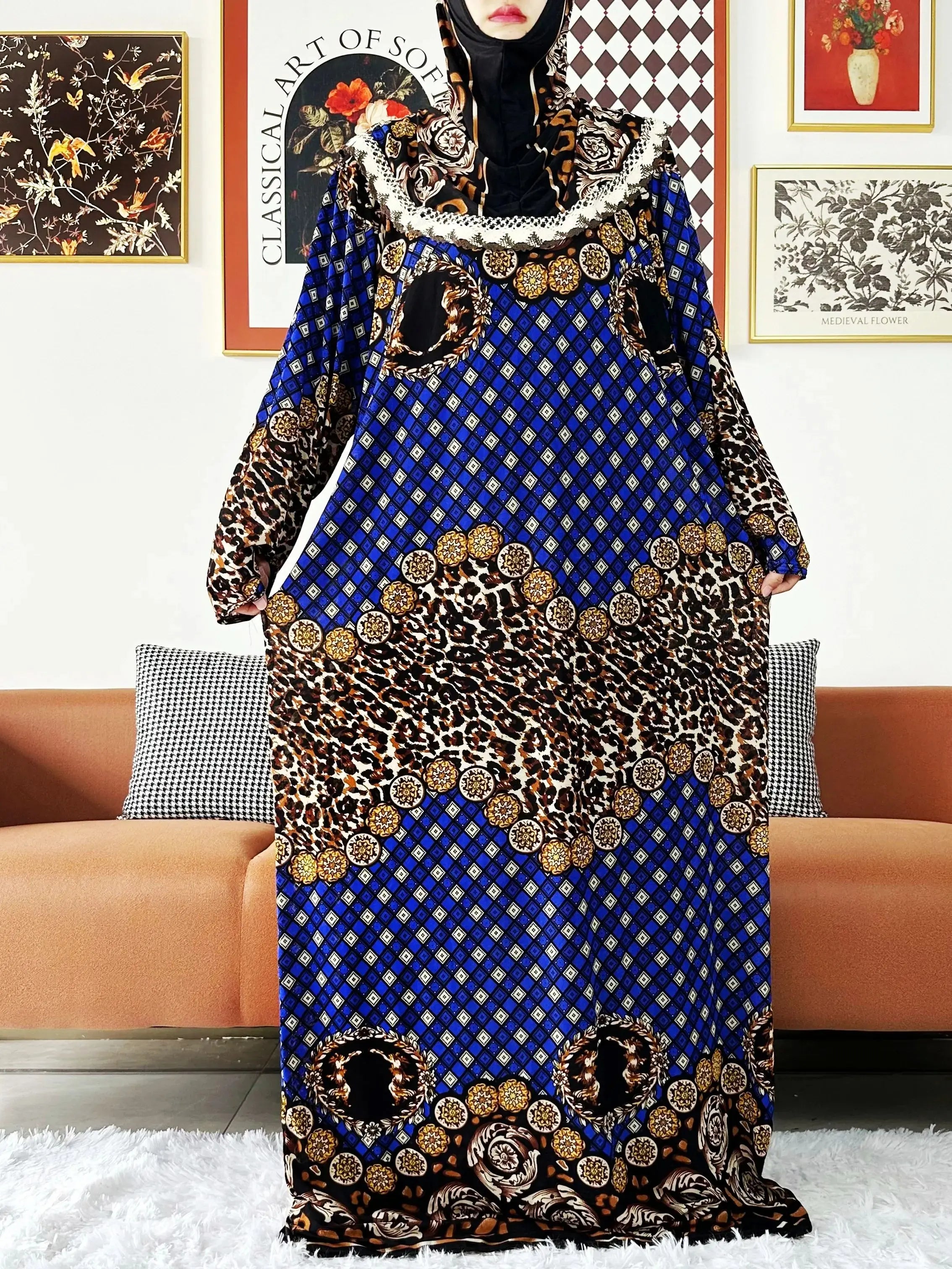 Muslim Solid Cotton Abaya For Women