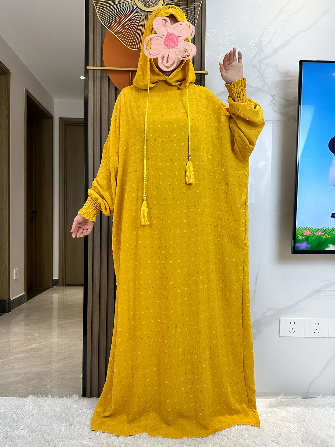 Latest Ramadan Soft Cotton Prayer Abaya Double Hats